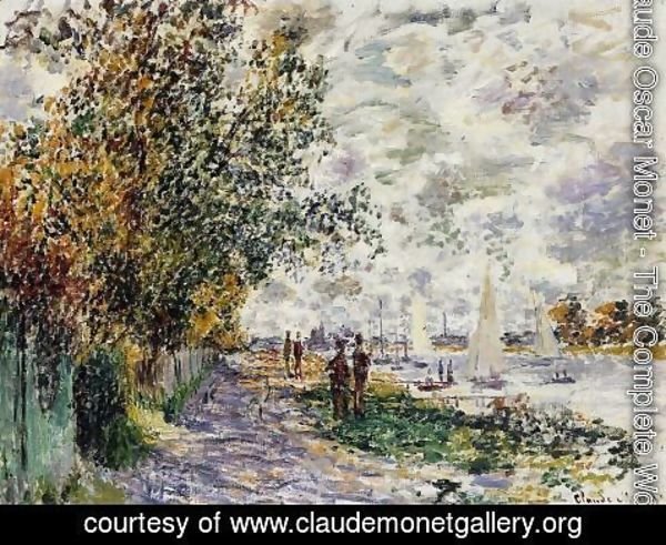 Claude Monet - The Riverbank At Petit Gennevilliers