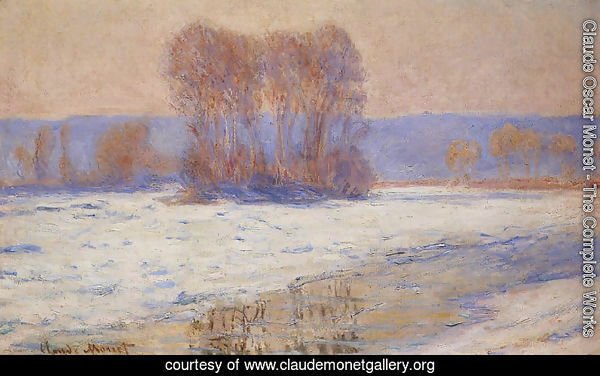 The Seine At Bennecourt In Winter