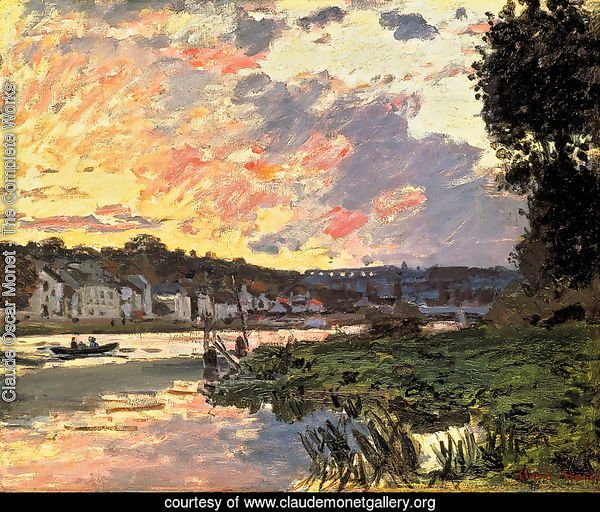 The Seine At Bougeval  Evening Aka Bougival