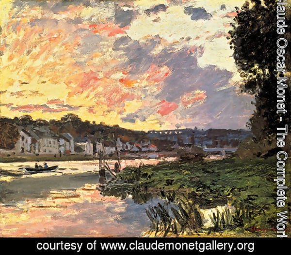 Claude Monet - The Seine At Bougeval  Evening Aka Bougival