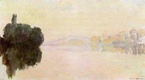 Claude Monet - The Seine At Port Villez  Pink Effect