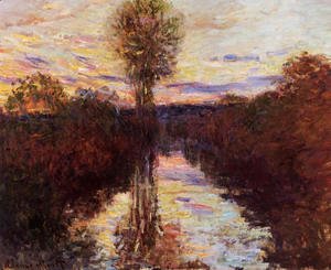 Claude Monet - The Small Arm Of The Seine At Mosseaux  Evening