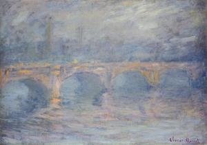 Claude Monet - Waterloo Bridge At Sunset  Pink Effect