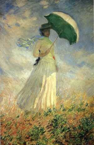 Woman With A Parasol  Facing Right Aka Study Of A Figure Outdoors (Facing Right)