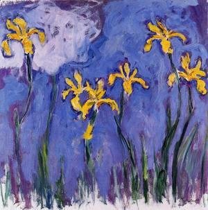 Claude Monet - Yellow Irises With Pink Cloud