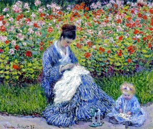 Claude Monet - Madame Monet and Child (Camille Monet and a Child in a Garden)